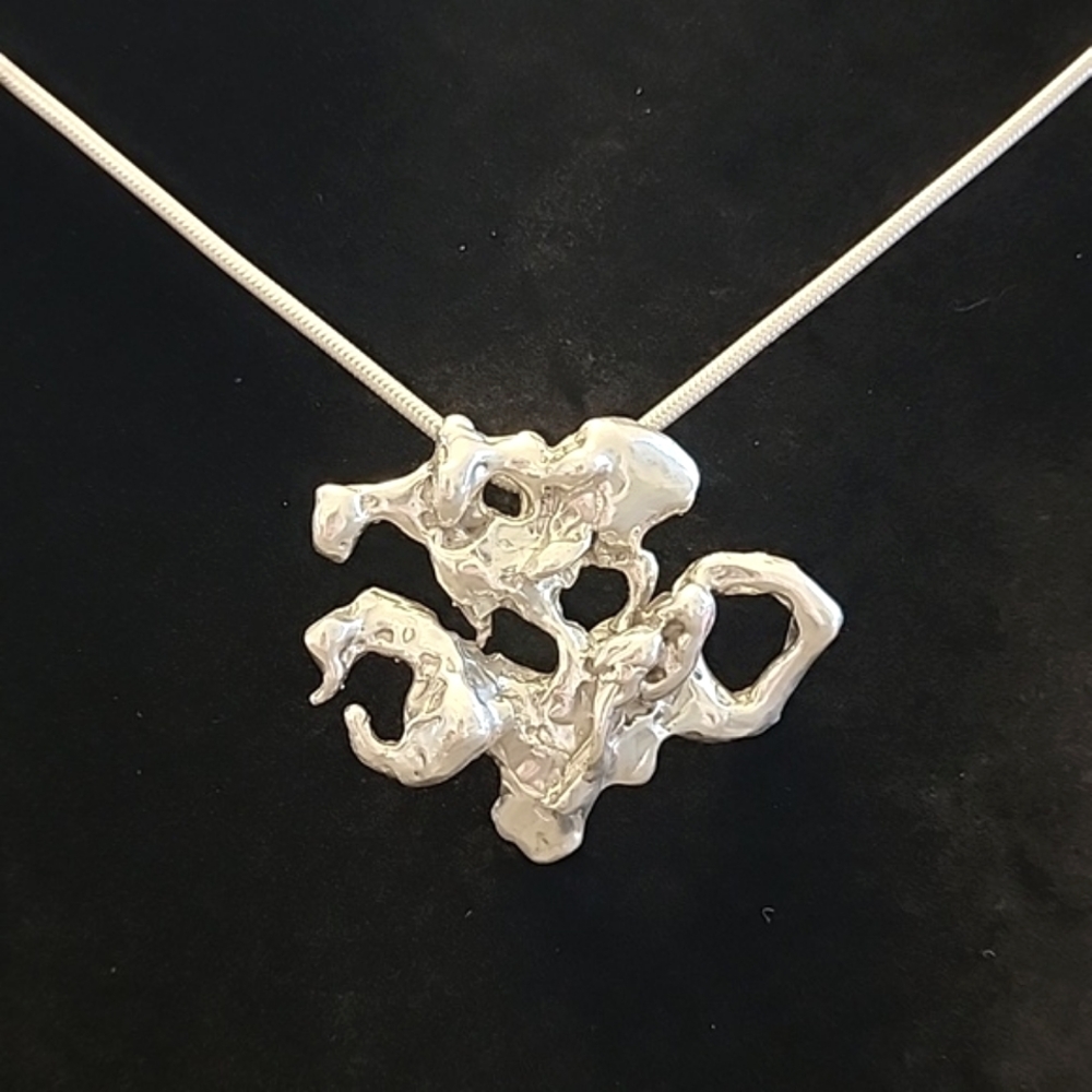 Handmade Unique Sterling Silver Abstract Necklace